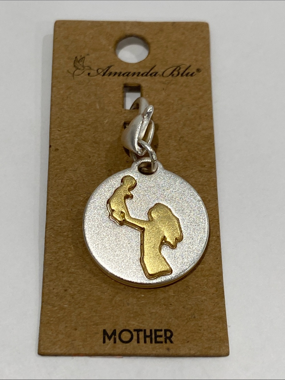 Amanda Blu Heartfelt Emotion Medallion Mother & Child Two-Tone Pendant Charm